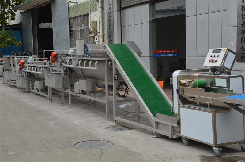 葉菜清洗生產流水線幫助企業解決大量蔬菜瓜果清洗難題